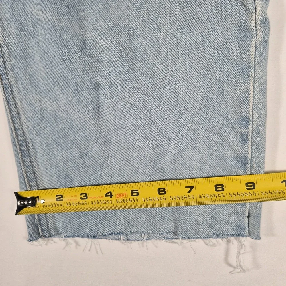 Empyre Denim Jorts Shorts Mens 27 Light Wash Baggy Y2K Skater Streetwear Raw Hem